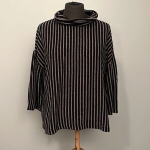 W5 Lightweight Striped Cowl Sweater